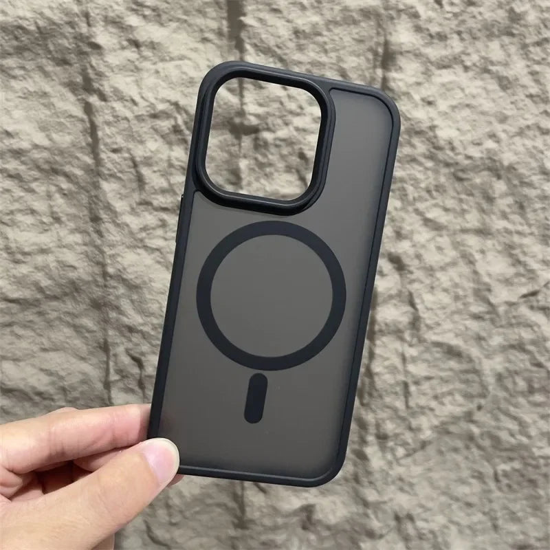 Matte Magnetic Original Phone Case For iPhone 18 Air 17 16 15 14 12 11 13 Pro Max 16e Plus For Magsafe Wireless Charging Cover