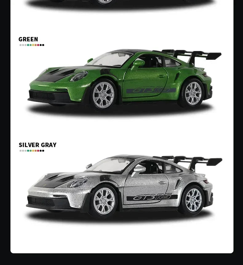 1:36 Porsche 911 GT3 RS Alloy Mini Car Model Racing Diecasts Metal Toy Sports Simulation Collection Pull Back Childrens Gifts