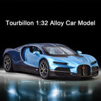 1:32 Atlantic Tourbillon Car Model Alloy Diecast Toys Doors Opened Sound Light Pull Back Miniature Models Office Table Ornaments