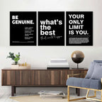 Simple Black Background Inspirational Quotes Canvas Art Poster Prints Modern Motivational Wall Decor Picture for Home