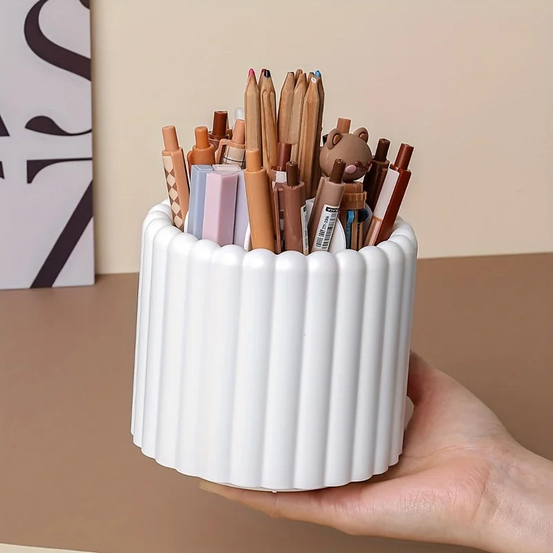 Modern Minimalist 360° Rotating Desk Organizer Pen Holder - Space-Saving, Multi-Functional Office Supplies - for Home & School