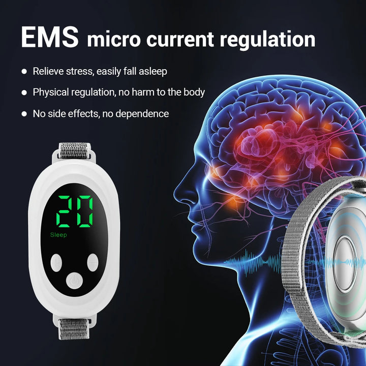 Handheld 20 Levels EMS Sleep Aid Relaxation Treatment Microcurrent Pulse Hypnosis Device Insomnia Rechargeable