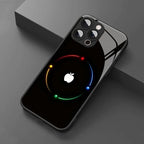 Colorful Halo For Apple Pattern Tempered Glass Phone Case For iPhone 18 17 16 15 14 13 12 11 Pro Max 17 Air 7 8 Plus XR X Cover