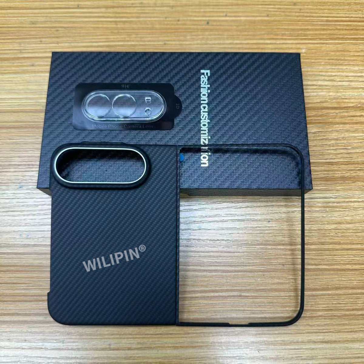 Ultra-thin Metal Alloy Button Aramid Carbon Fiber Pattern for iPhone Duo 18 Fold Protective Case for Magsafe Magnetic Phone Case