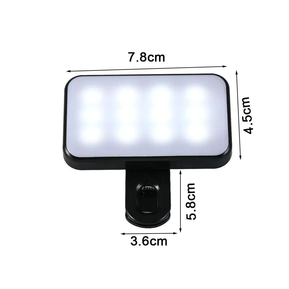 Mini Clip-On Selfie Fill Light – 3 Brightness Modes