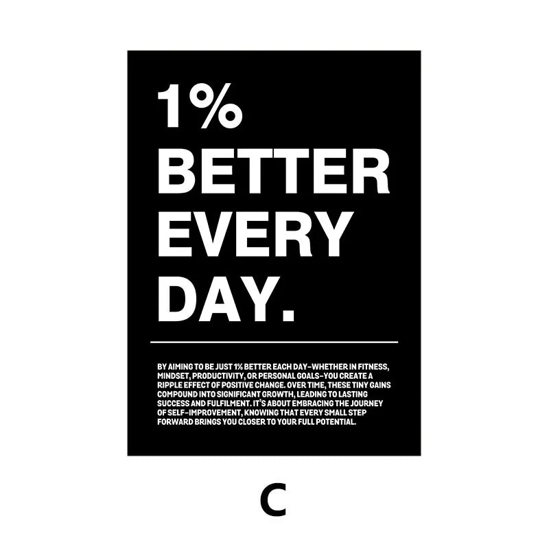 Simple Black Background Inspirational Quotes Canvas Art Poster Prints Modern Motivational Wall Decor Picture for Home