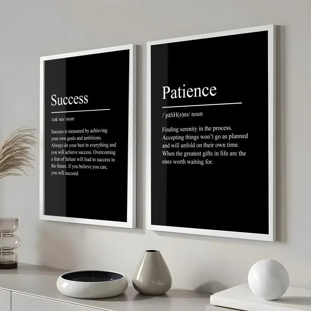 Discipline Motivational Terms Poster Modern and Elegant Wall Stickers for Home Decor Living Room Dormitory Wall Art