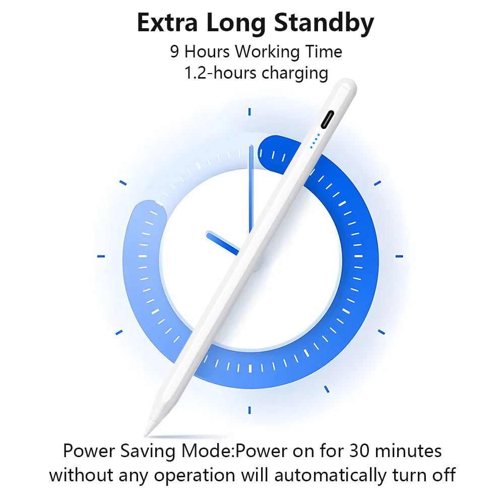 Stylus Pen for Apple Pencil with LED Power Indicators Palm Rejection Touch Pen for 2026 2025 2022 2021 2020 2019 2018 iPad Penci