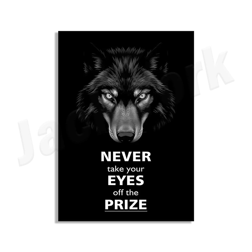 Motivational print, believe in yourself, never be afraid, awaken the beast within, animal motivational poster office decoration