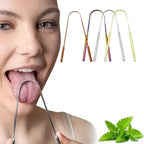 4 Colors Thicken Stainless Steel Tongue Scraper U-shaped Metal Fresh Breath Cleaning Coated Tongue Toothbrush