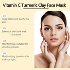 Turmeric Vitamin C Clay Mask Clay for Dull & Blemish-Prone Skin, Deep Cleansing Facial Mask, Face Masks Skincare Oil Control