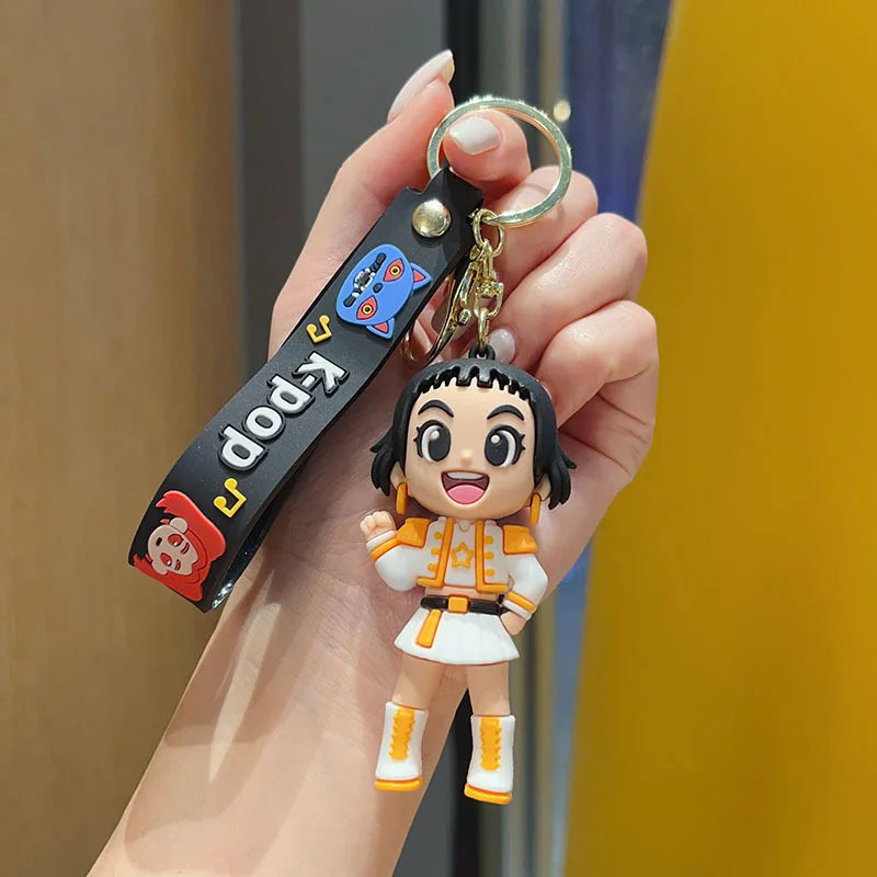 2026 K-pop Idol Group Keychain Rumi Mira Zoey Anime Figure Keyrings PVC Backpack Pendant Birthday Chiritmas Gift Party Favors 키링
