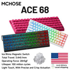 MCHOSE ACE 68 Magnetic Switch Gaming Keyboard Hall Effect Rapid Trigger Programmable RGB 8K Hz DKS/MT/TGL/RS/SOCD Keyboard ﻿