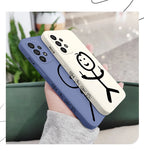 Line Cute Man Case For Samsung Galaxy A73 A53 A33 A23 A13 A03 A72 A52 A52S A32 A22 A12 A02 A02S A71 A51 A31 A21S 4G 5G Cover