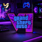 In Stock GTA 6 Horizon Ambient Light USB Cool Desktop & PC Case Decoration 3D‑Printed Ornament ARGB Faith Light Trendy Gift