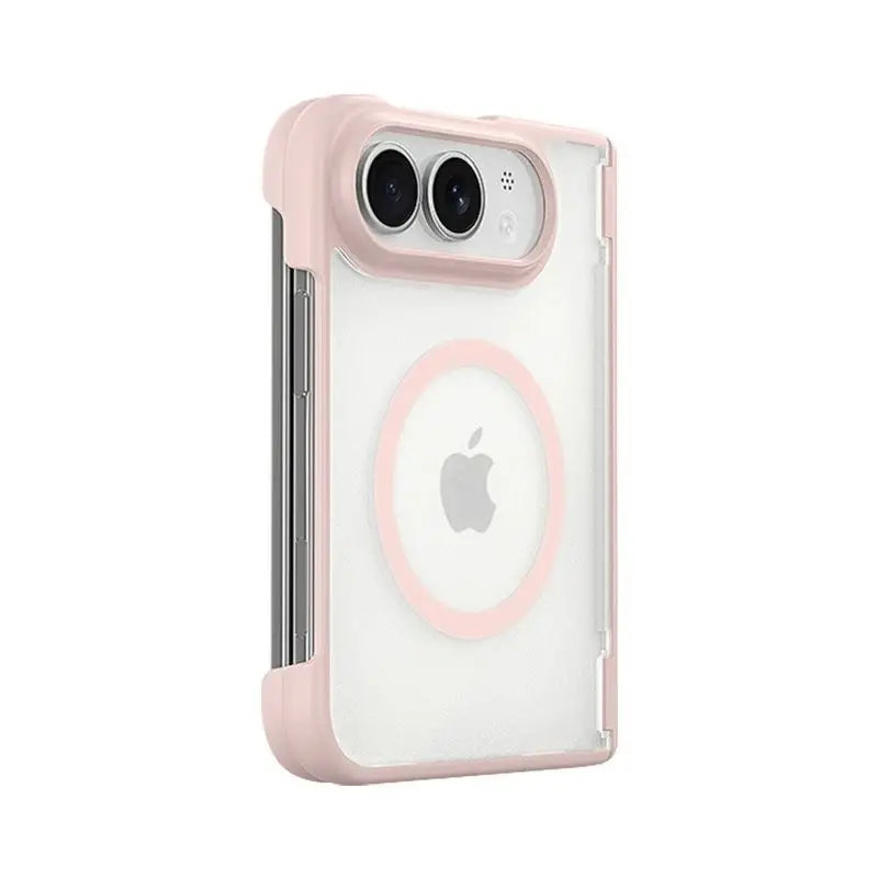 Case For iPhone Duo 18 Fold Magnetic Matte Transparent Acrylic Phone Cover Equipped With Central Hinge Protection Back Shell