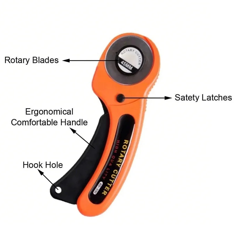 Sewing Rotary Cutter Kit 45mm Rotary Cutter  Cutting Mat Patchwork Ruler Precision Knife for Sewing Quilting Crafts