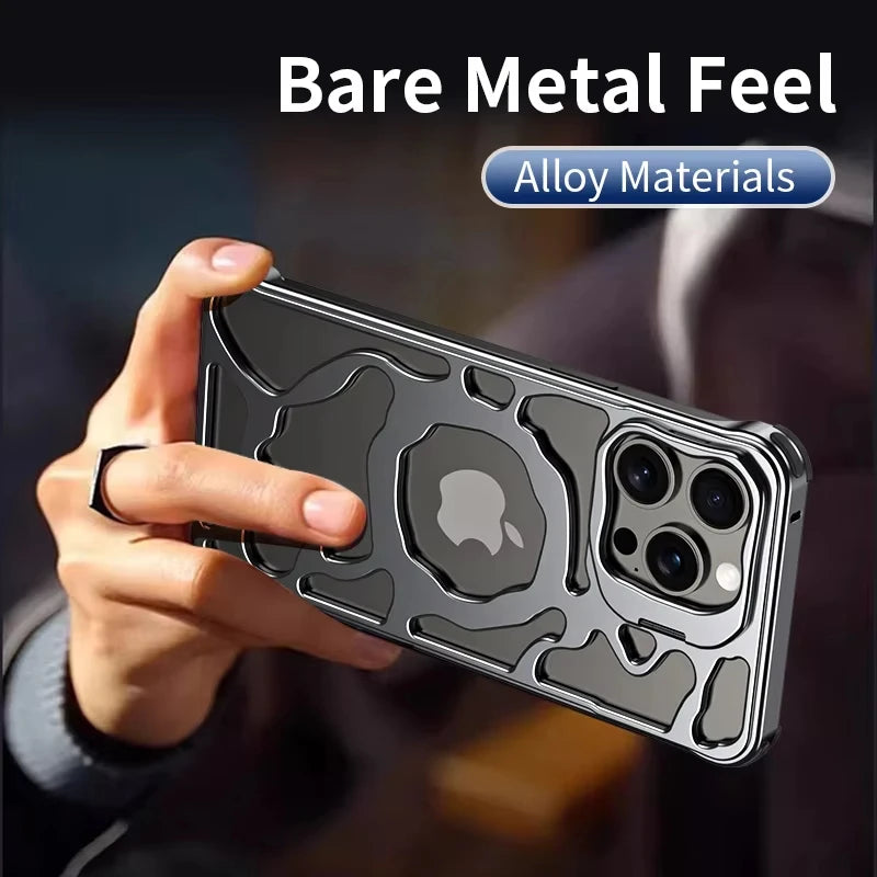 Titanium Aluminum Case for iPhone 16 15 14 13 Pro Max MagSafe Cooling Cover
