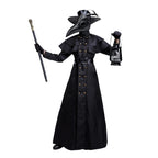 Halloween Plague Doctor Cosplay Hooded Robe Medieval Steampunk Priest Horror Wizard Cloak Cape With Long Nose Beak Leather Masks