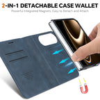 2 in 1 Detachable For Magsafe Magnetic Wallet Card Slot Flip Phone Case For Apple iPhone Duo 18 Fold 2026 PU Leather Cover