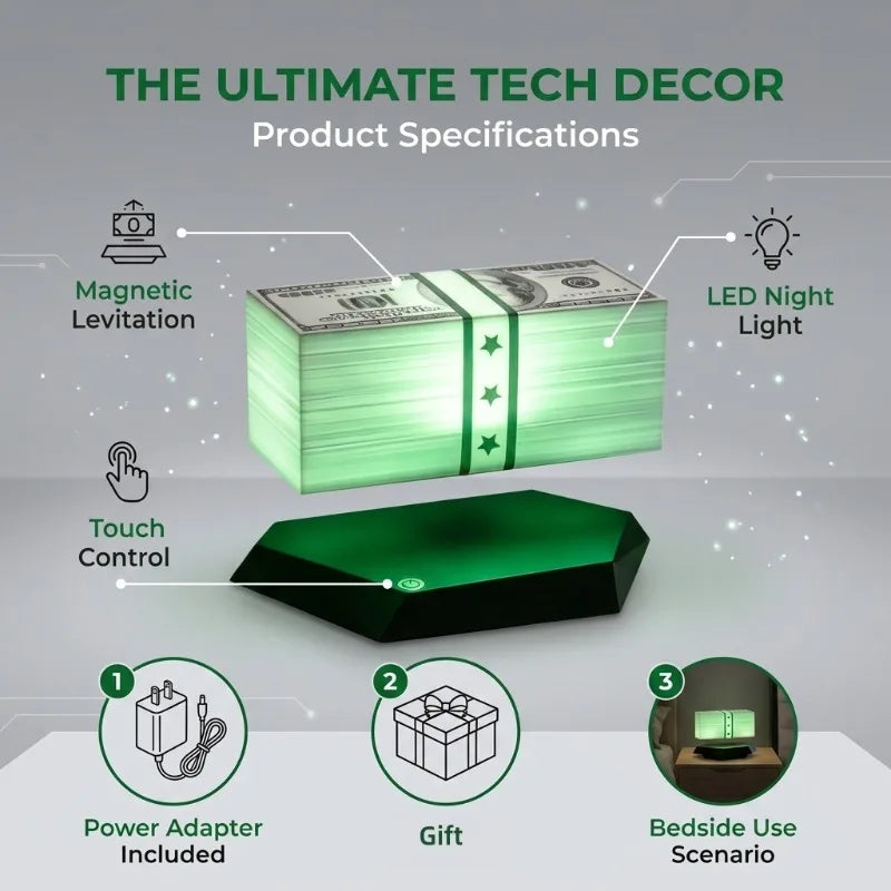 Floating Money Lamp Light Maglev Golden Lantern Grand Theft Auto Game Peripheral TK Same As Grand Theft Auto Gifts for Gamers