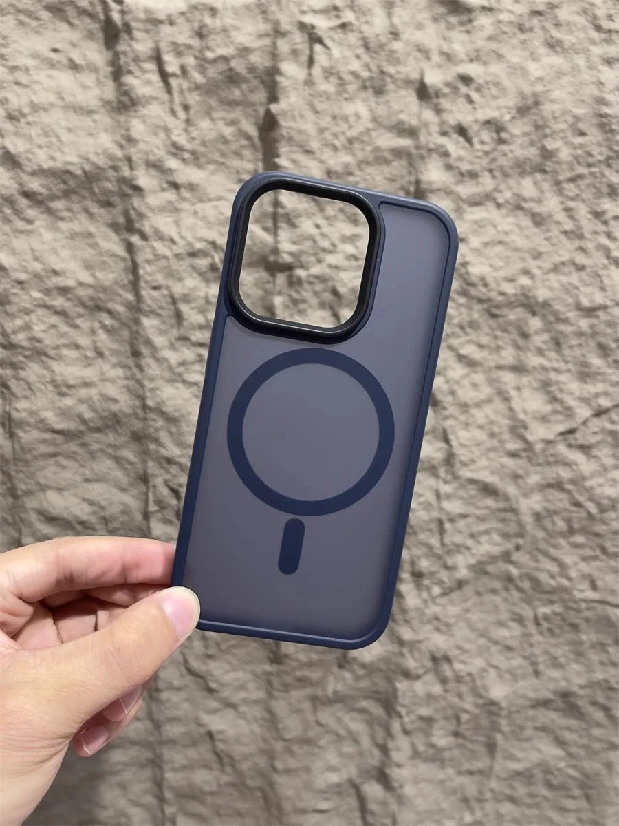 Matte Magnetic Original Phone Case For iPhone 18 Air 17 16 15 14 12 11 13 Pro Max 16e Plus For Magsafe Wireless Charging Cover