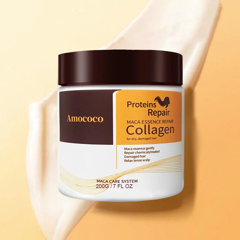 Amococo 2pcs Hair Mask 200g Each Protein Collagen Hair Mask for Dry Hair Deep Conditioning Moisturizing Hair Treatment Mask Nourishing Hair Care Mask for Women Salon Hair Care