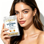 0.34g*50 Capsules of Vitamin C + Vitamin E Facial Care Essence Oil, Moisturizing, Hydrating, Non-Greasy, Say Goodbye to Dry and Rough Skin