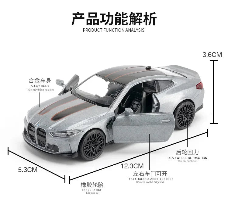 1:36 M4 CSL Sports Car Metal Toy Alloy Car Diecasts & Toy Vehicles Car Model Model Car