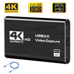 New 4K HDMI-Compatible USB 3.0 Video Capture Card 1080P 60FPS 60Hz Video Recorder Grabber for OBS Capturing Game Card Live Streaming