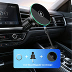 30W Fast Charging Magnetic Car Wireless Charger, LED Light Phone Mount Holder for iPhone 12, 13, 14, 15，16，17， Pro Max