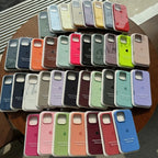Luxury Liquid SIilicone Solid Candy Color Phone Case for Apple iPhone 17 Pro 16 15 14 13 18 Pro Max Shockproof Cover with Logo