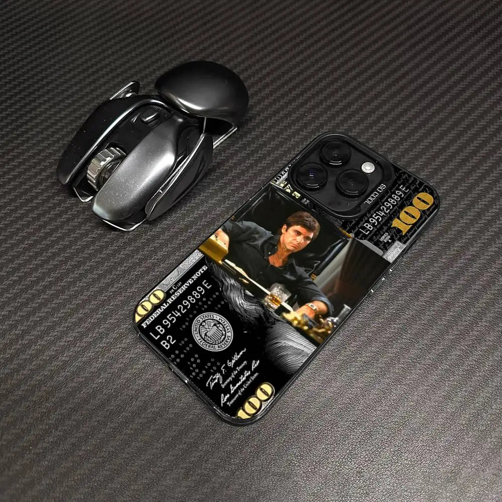 Classic S-Scarface Film Tony For IPhone 11 12 13 14 15 16 17 Pro Max Plus Colorful Black Matte Phone Cover