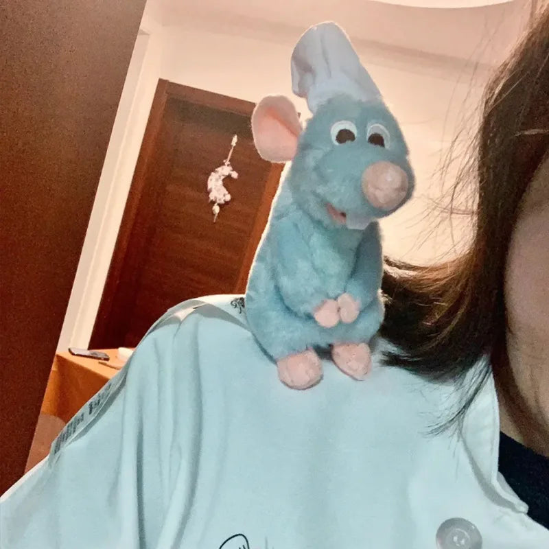 Anime Ratatouille Chef Remy Magnetic Plush Toy Room Decora Doll Kid Shoulder Plush Doll Decoration Headband Toys Birthday Gifts