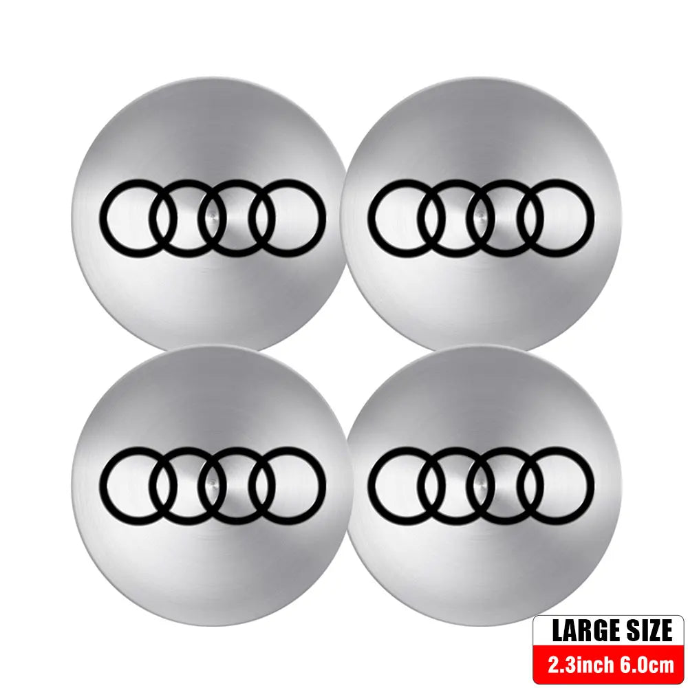 56/60/65MM Car Wheel Hub Caps Auto Emblem Tyre Center Covers Accessories For Audi A1 A2 A3 A4 A5 A6 A7 A8 Quyttro Sline RS Q2 Q3