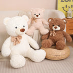 New Soft Bear Plush Toys White Pink Brown Bear Super Cute Huggable Pillow Stuffed Cartoon Animal Cushion Children Birthday Gift