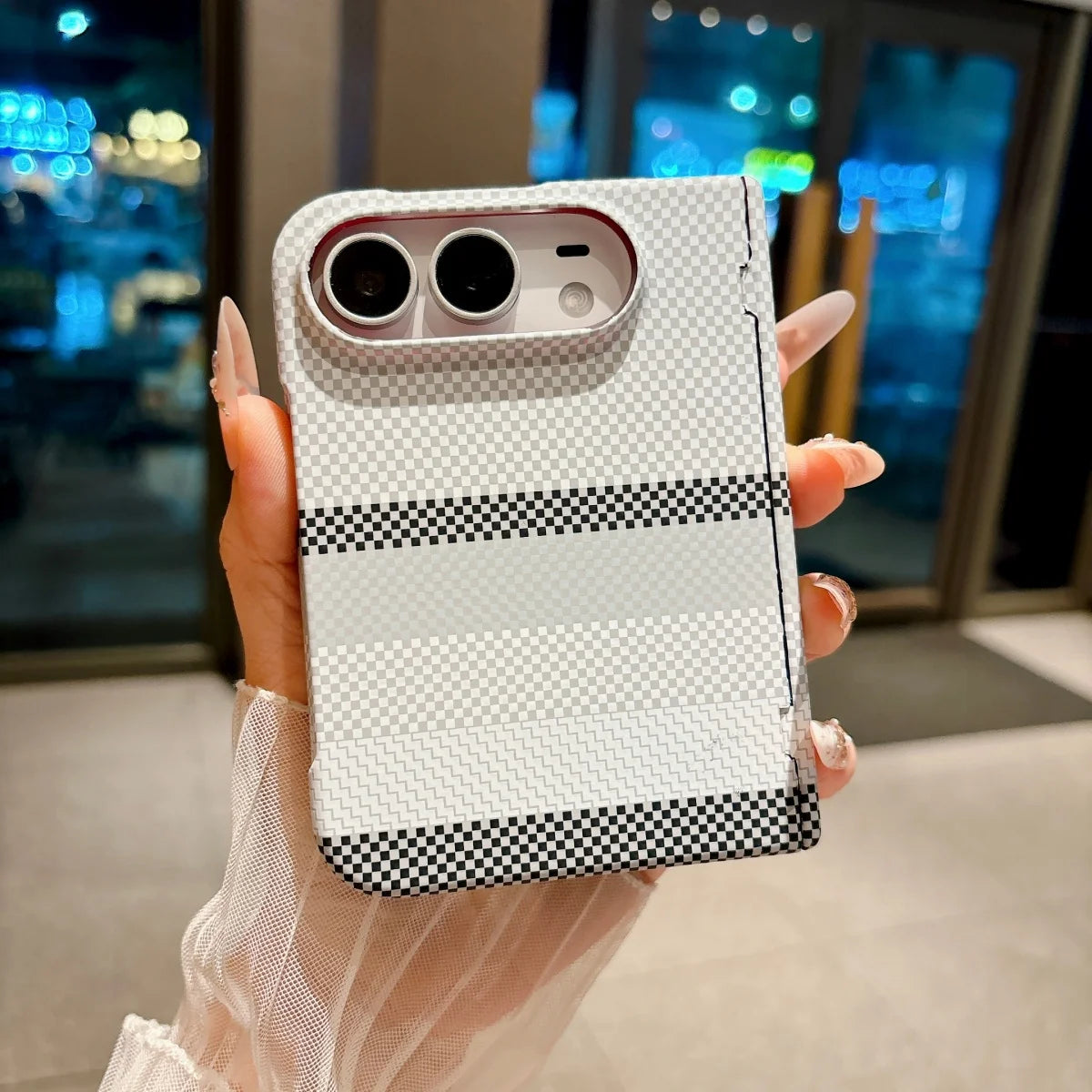 Shockproof Duo Thin Carbon Fiber Leather Magnetic for Magsafe Phone Case for IPhone Duo Apple 18 Fold Hinge Protective Cover