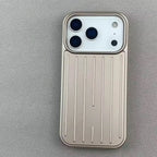 Stripe Luggage Phone case Aluminum Alloy For iPhone 18 Promax 17 16 Pro Max Plus 15 14 pro Matte Shockproof Hard PC Phone Case