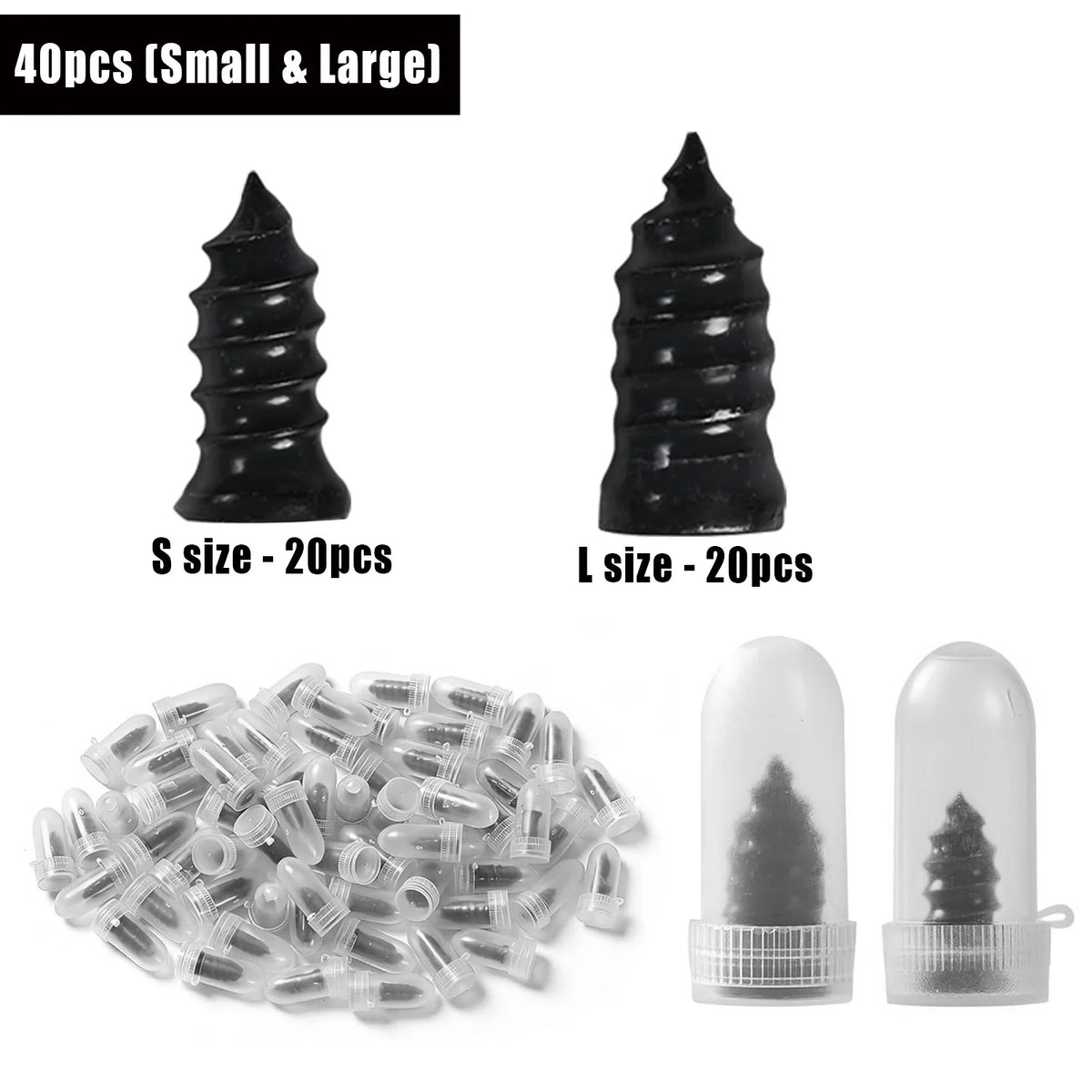 Spiral Tire Repair Plugs Rubber Screw Nails Puncture Patch Kit Quick Fix for Car Motorcycle Bike Vacuum Tires Tubeless