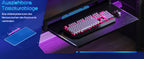 Coleshome gaming desk with LED, 140x48 cm, black, cloth drawers, 2 sockets and 2 USB ports, Home Office monitor stand