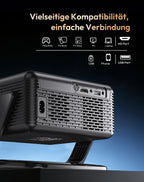 Xgody Auto Focus Android14 4K Projector 360Ansi 8K Native 720P Gimbal A1 with Wifi6 Bt5.4 Allwinner H726 Portable Outdoor