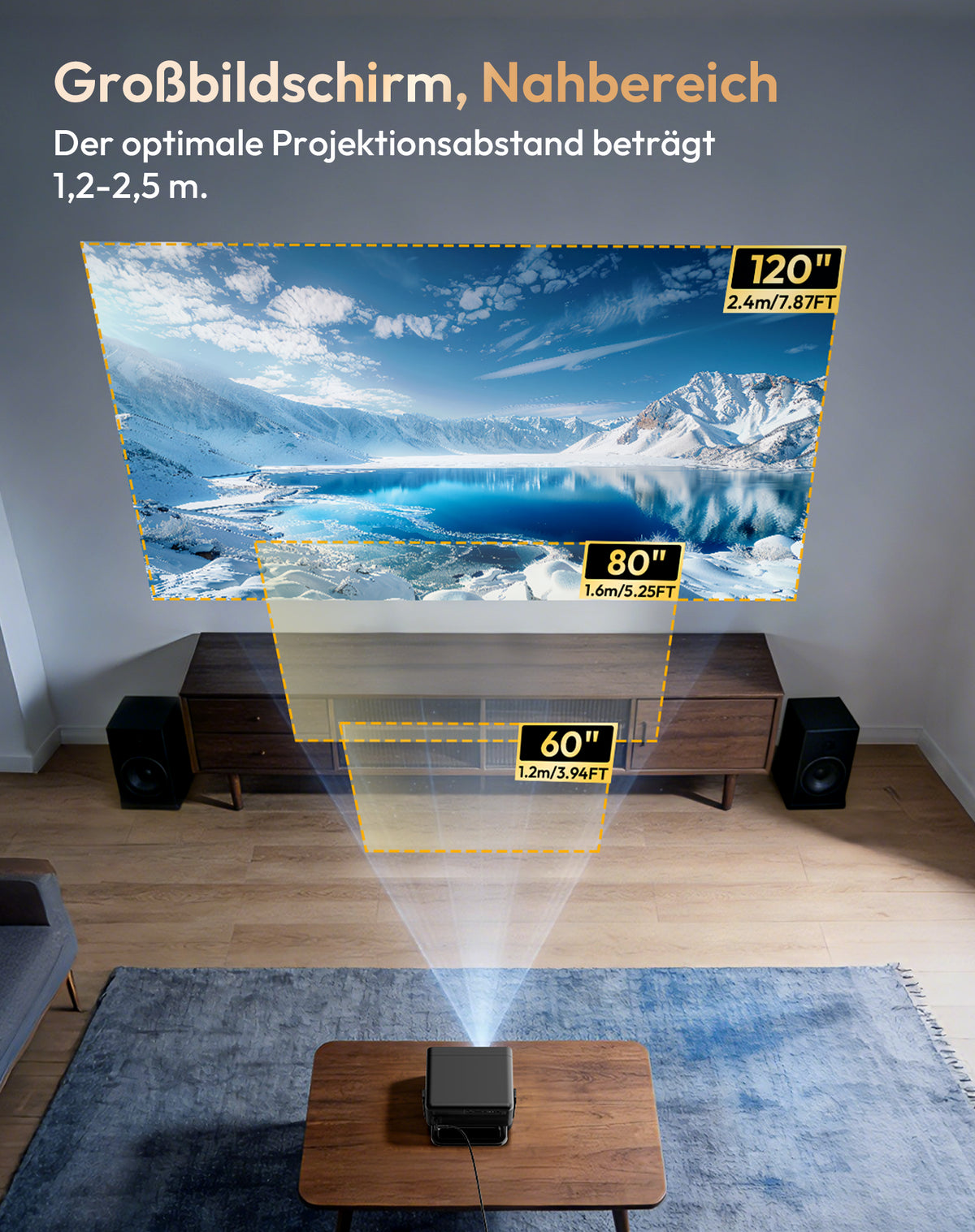 Xgody Auto Focus Android14 4K Projector 360Ansi 8K Native 720P Gimbal A1 with Wifi6 Bt5.4 Allwinner H726 Portable Outdoor